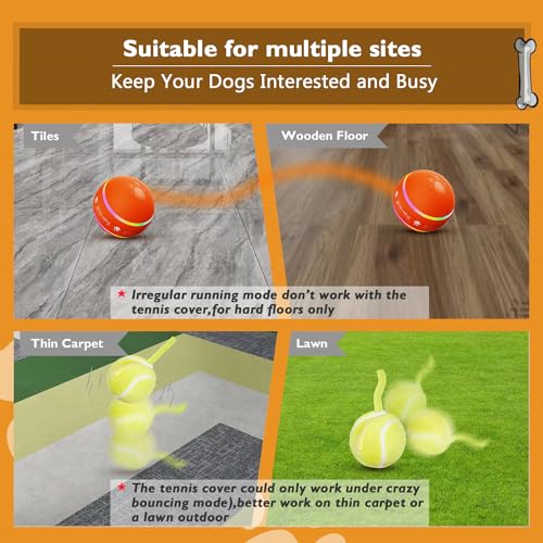 PetDroid Interactive Dog Toys Dog Ball, [Newly Upgraded] Durable Motion Activated Automatic Rolling Ball Toys for/Small/Me...