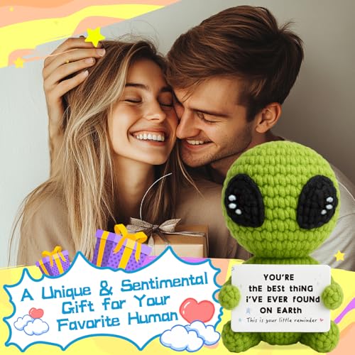 Gifts for Him Her Boyfriend Girlfriend Crochet Alien Valentine's Day Anniversary Birthday Funny Romantic Gifts My Love Men...