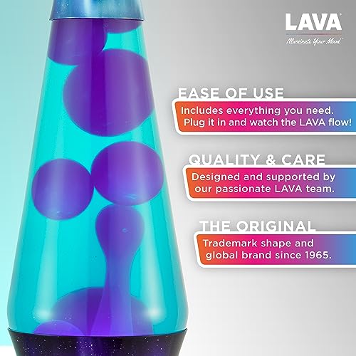 The Original Lava® Lamp - 14.5" Aurora Borealis – Classic Liquid Motion Lamp - Purple Wax and Blue Liquid - Item #2047 (Am...
