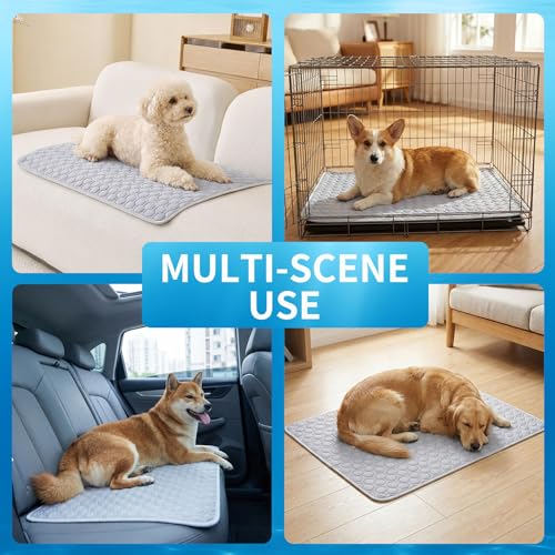 HAOMAIJIA Pet Cooling Mat for Dogs Thick Soft Washable Dog Cooling Mat Indoor Upgrade Waterproof Non-Slip Self Cooling Pad...