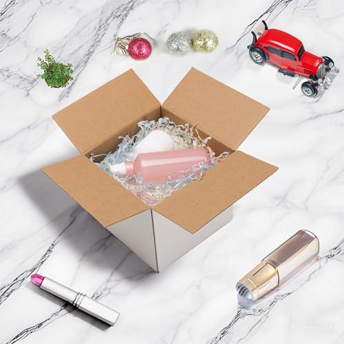 EXYGLO 40 Pack 5x5x5 Shipping Boxes for Small Business, White Corrugated Cardboard Small Box for Packaging, Moving, Mailin...