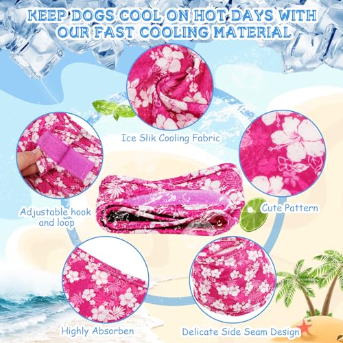 Dansydaisy 5 Pcs Dog Cooling Bandanas Instant Cooling Neck Wraps Breathable Ice Scarf Pet Basic Collar for Small to Large ...