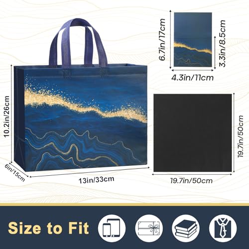 STYPOP 13" Large Gift Bags with Tissue Paper, 2 Pack Reusable Non-woven Happy Birthday Gift Bag with Handles, Perfect Gift...