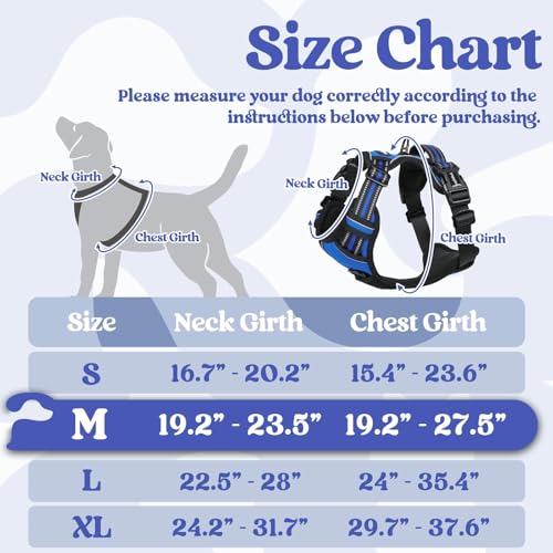 rabbitgoo Dog Harness Medium Sized, No Pull Pet Harness with 3 Buckles, Adjustable Soft Padded Vest with Control Handle, W...
