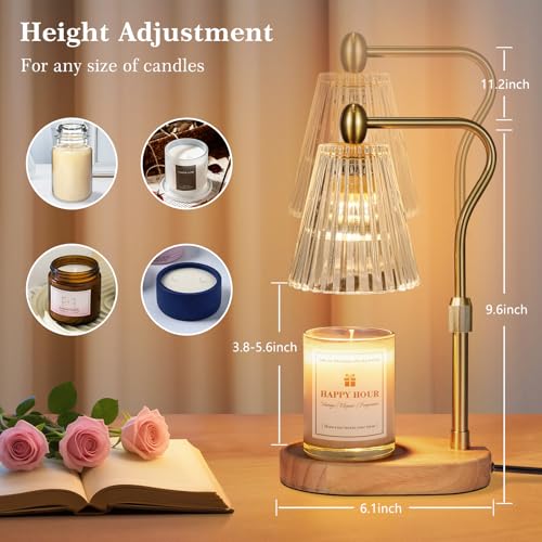 Imenlox Candle Warmer Lamp, with Timer and Dimmer, Adjustable Height, Mother' s Day Gifts for Mom, Birthday Gifts for Wome...