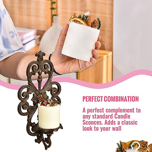 Sungmor Decorative Scented Pillar Candles Set of 4, Natural Soy Wax Scented Candle with Dried Flowers, 40 Hours Long-Lasti...