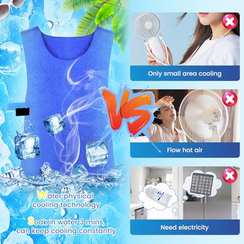 AstraLoom PVA Water-Activated Cooling Vest for Men & Women - Evaporative Ice Vest for Hot Weather, Outdoor Work & MS Relie...