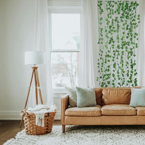 Freyalife Fake Vines for Room Decor(12 Pack 84 Feet) Aesthetic Artificial Plant Ivy Leaves Hanging Greenery Garlands for H...