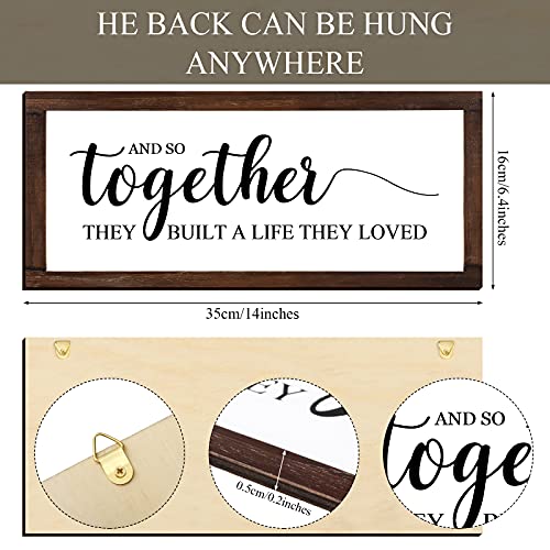 Jetec Farmhouse Wall Decor Rustic Modern Framed Hanging Plaque Together They Built a Life They Loved Sign 14 x 6.4 Inches ...