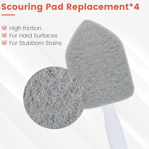 Wlich Scouring Pads Microfiber Cloth Refills 6 Pack, Fit Tub Tile Scrubber Brush Cleaning, Reusable Scouring Scrub Pad and...