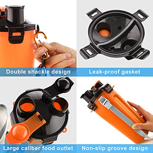 Dog Travel Water Bottle Collapsible Bowls, 2 in 1 Pet Food Container with Collapse Bowls, Outdoor Portable Water Bowls for...