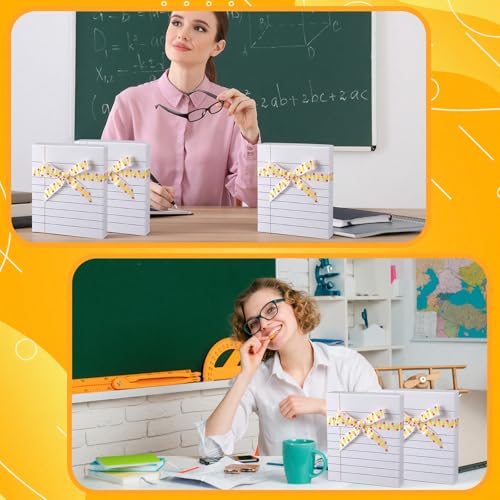 Potchen 12 Pack Teacher Appreciation Gift Boxes with Ribbon Papper Boxes for Present Lined Notebook Design Thank You Gifts...
