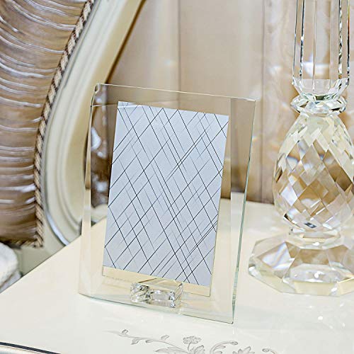 DONOUCLS 4" x 6" Crystal Picture Frame with Gift Boxed Decorative Photo Frame for Home Wedding Gift