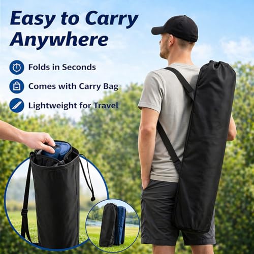 MakeBloom 2 Pack Portable Folding Camping Chairs with Adjustable Umbrella, Outdoor Canopy Chairs with Cup Holder, Lightwei...