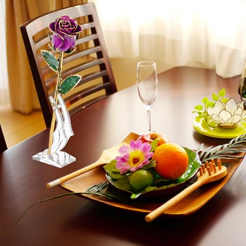 MAXSPT Gold Rose, 24K Gold Dipped Real Rose is Attractive Luster and Natural Shape, Best Gifts for Anniversary Wedding Val...