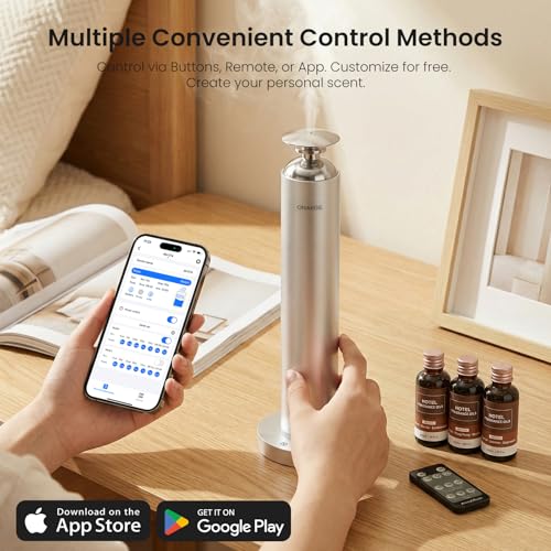 Waterless Aroma Diffuser, 8000mAh Battery Scent Air Machine for Large Room up to 1500 Sq Ft, Cold Air Diffusion Essential ...