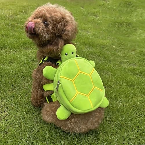 IOICYBF Dog Backpack Harness with Leash, Adjustable Dog Harness Backpack for Small Dogs, Cute Turtles Shape Bag Pet Carrie...