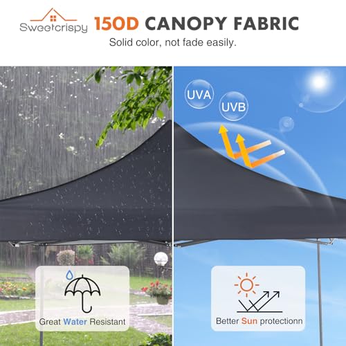 OLIXIS 10x10 Ft Pop Up Canopy Tent, Waterproof Portable Outdoor Shade Canopy with Sand Bags for Beach, Backyard Parties & ...