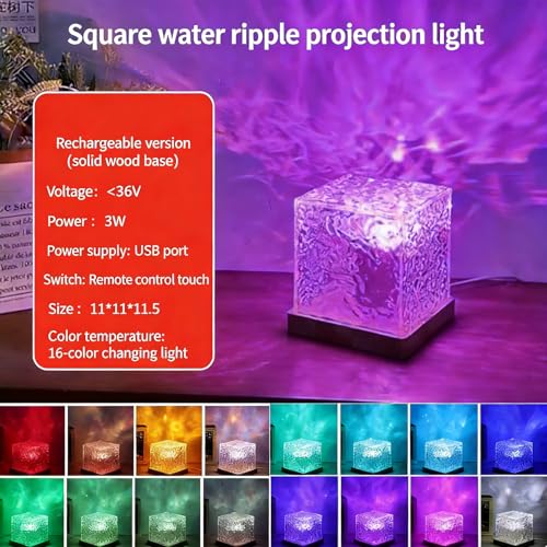Mrauzlty Ocean Wave Projector Light with Bluetooth Speaker, 16 Colors LED Mood Lamp, Music Sync Night Light for Bedroom, P...