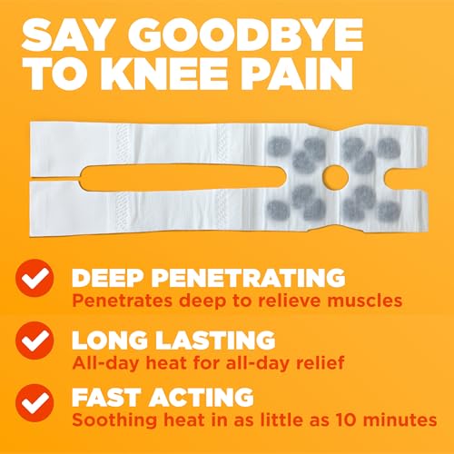ThermaCare Knee HeatWraps - Targeted Knee Pain Relief with 8-Hour Therapeutic Heat - Flexible, Discreet, Drug-Free Portabl...