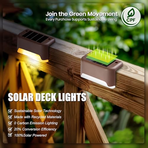 SOLPEX Solar Deck Lights Outdoor 16 Pack, Solar Step Lights Waterproof Led Solar lights for Outdoor Stairs, Step , Fence, ...