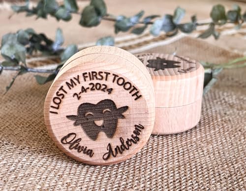 Custom Tooth Box, Wooden Tooth Fairy Box , Dropped Tooth Keepsake Storage Box for Boy and Girl , Baby Teeth Box Keepsake, ...