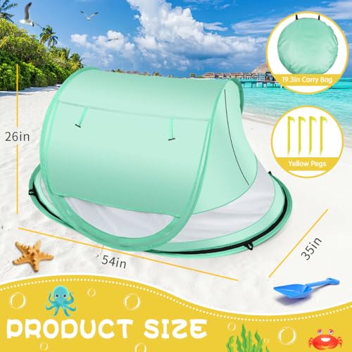 Baby Beach Tent,Large Pop Up Beach Tent Sun Shade for Beach,Portable Baby Travel Tent with Mosquito Net,Indoor Baby Play T...