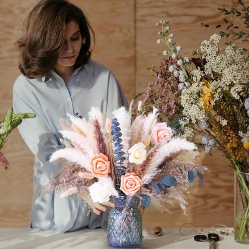Dried Flower Bouquet | Pampas Grass Decor | Floral Arrangements for Home & Wedding | Boho, Rustic, and Modern Decorations...