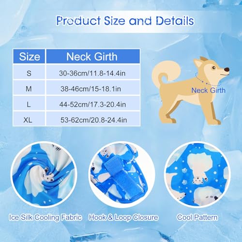 Talltalk 5 Pieces Dog Cooling Bandanas Neck Wraps Ice Scarf Pet Dog Cooling Collar Hunting Training Hiking Camping Accesso...