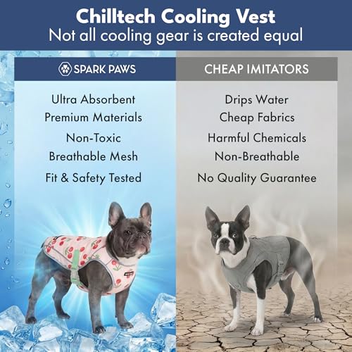 Spark Paws Dog Cooling Vest - SPF 50 UV Sun Protection - Summer Heat Relief Gear for Dogs, Lightweight, Evaporative Coolin...