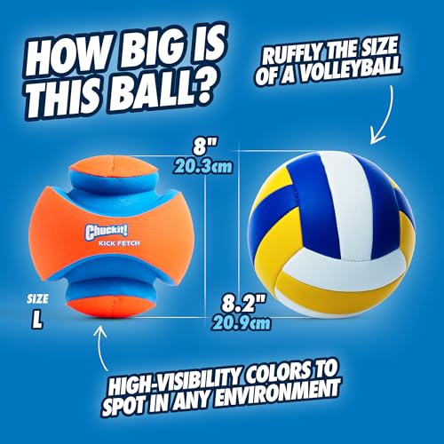 Chuckit! Kick Fetch Ball Dog Toy - Floats in Water - Perfect for Interactive Play - Made with Durable Rubber and Foam - Fo...
