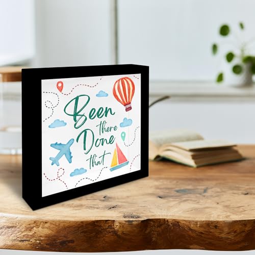 8" x 8" Black Travel Shadow Box Frame - Graffiti Been There Done That - Travel Wooden Display Memory Saver with Slot for T...