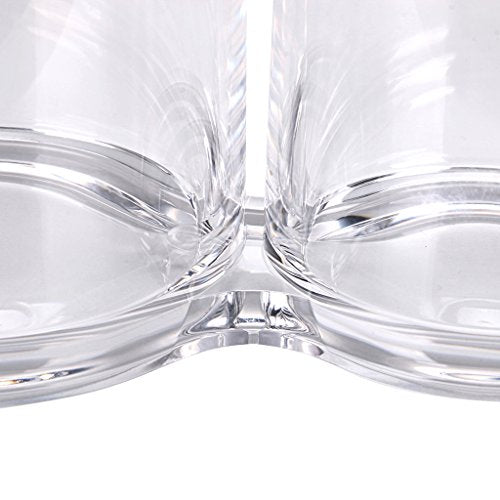 Hipiwe Clear Acrylic Cotton Swab Holder Preminm Quality Round Container Cotton Pad Q-tip Organize Case for Make Up Brush C...
