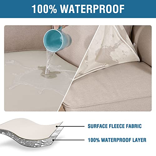 H.VERSAILTEX 100% Waterproof Seat Cushion Covers Sectional Couch Covers 4 Pieces Sofa Cushion Covers L Shape Cushion Chais...