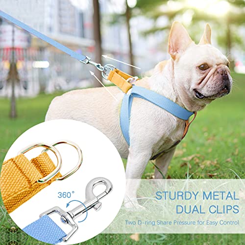 No Pull Dog Harness and Leash Set, Dog Collar, Step in Dog Halter Harness with Poop Bag Holder, Adjustable Lightweight Cot...