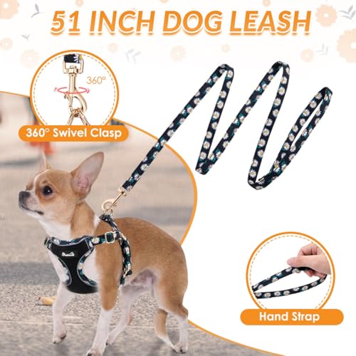 SlowTon Small Dog Harness - No Pull Dog Harness and Leash Set, Soft Mesh Lightweight Puppy Vest Harnesses, Adjustable Pet ...