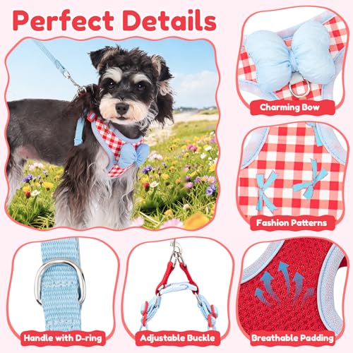 Coppthinktu Dog Harness for Small Sized Dogs, Puppy Cat Harness with Leash Set No Pull Dog Harness Adjustable Reflective S...
