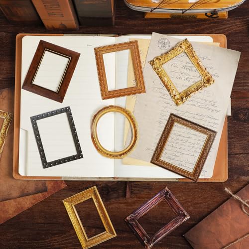 oruola 180pcs Scrapbook Frames,Frame Stickers for Junk Journal,Pasteable Vintage Scrapbook Photo Frames Stickers,Scrapbook...