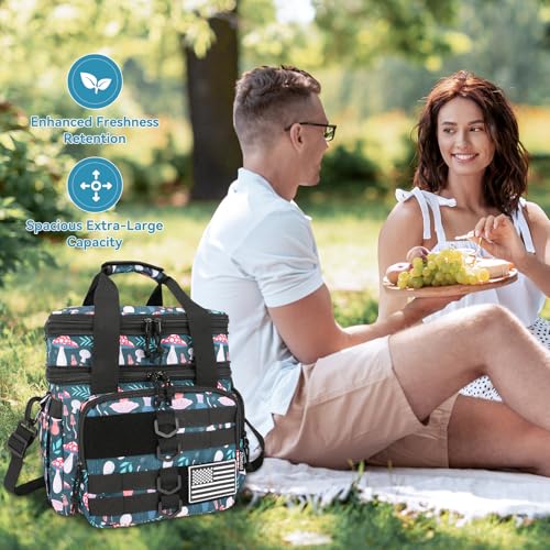 GVGHIDZ Tactical Lunch Bag for Men and Women – Large Insulated, Leakproof, Waterproof Cooler with Dual Compartments and Un...