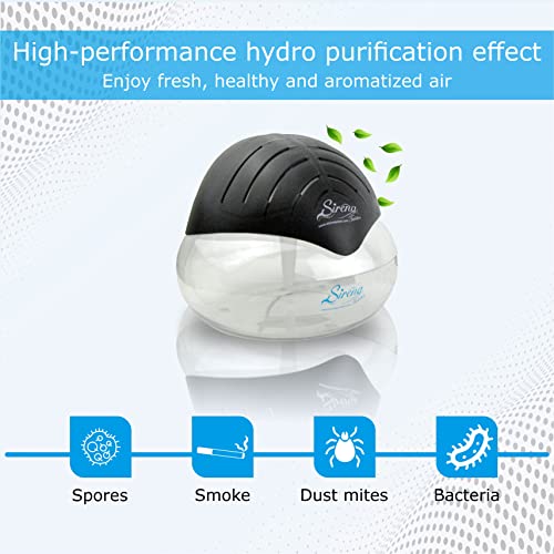 Sirena Twister Air Purifier (Black) - Water Filter Air Washer For Home and Office - Essential Oil Aroma Diffuser With LED ...