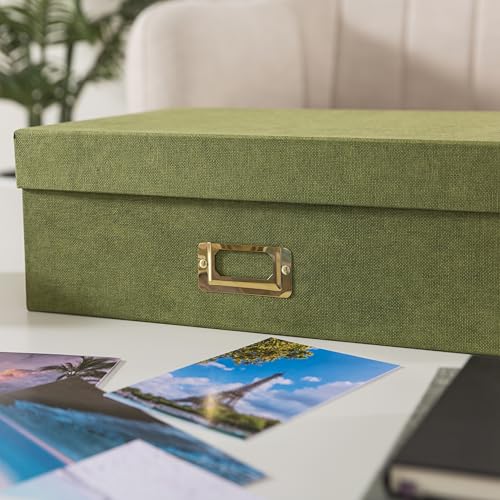 Soul & Lane Photo Storage Box with 16 Inner Cases for 4" x 6" Pictures, Picture Storage Box with Dividers and Label Holde...