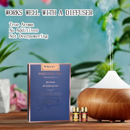 Wtrcsv Essential Oils Set - Top 15 Scents for Diffuser, Humidifier, Skin Care, Aromatherapy, Massage, Candle & Soap Making...