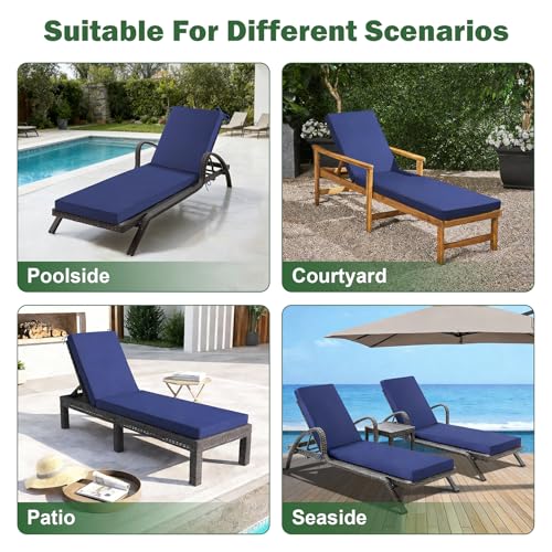 Aegisun Chaise Lounge Cushions Outdoor, 72x 21x 3 Inch Waterproof & Fade-Resistant Lounge Chair Cushion, Outdoor Chaise Cu...