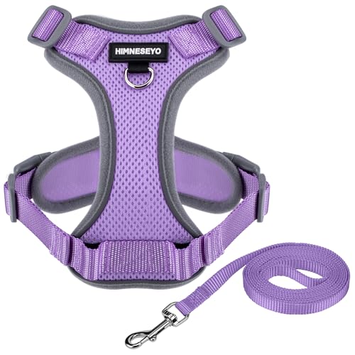 HIMNESEYO Small Dog Harness and Leash Set，No Pull Adjustable Pet Harness for Small Dogs ，Breathable Mesh Reflective Dog Ve...
