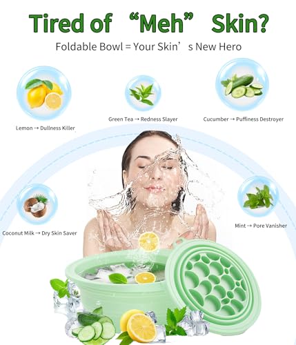 YingCheng Face Bowl for Ice with Built-in Icetray and Ice Roller for Face,Silicone Facial Ice Bath for Tone Skin Shrinking...