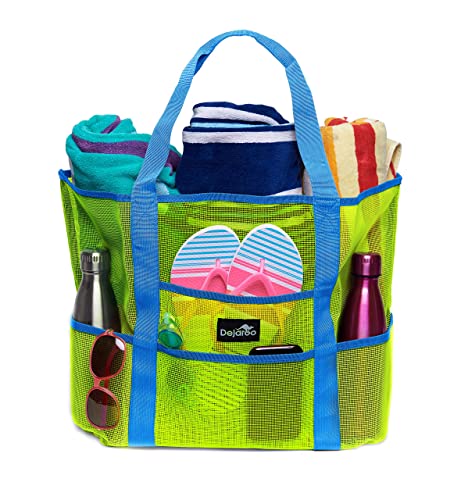 Dejaroo Mesh Sand Free Bag - Strong Lightweight Bag For Beach & Vacation Essentials. Tons of Storage!