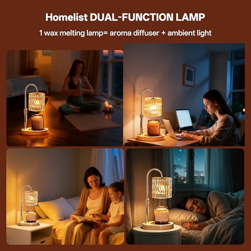 Homelist Candle Warmer Lamp with Timer, Height Adjustable Candle Lamp, Home Decor, Wax Melt Warmer for Birthday Chrismas H...