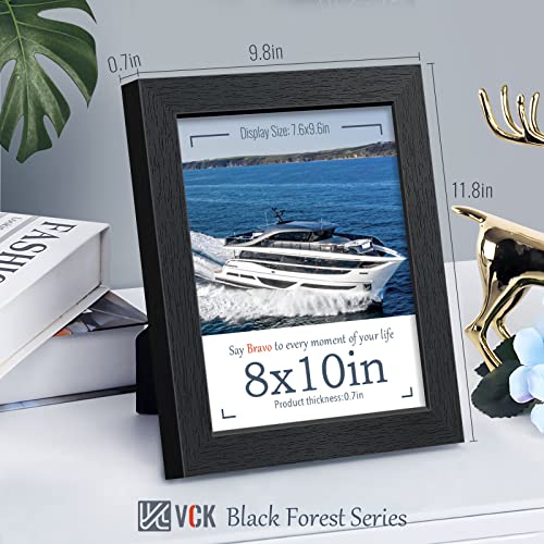 VCK 8x10 Picture Frame Set of 3, Black Wood Frames, Gallery Wall Decor Photo Frames for Wall Mounting Horizontally or Vert...
