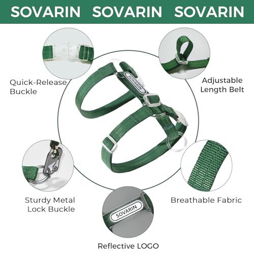Sovarin Cat Harness and Leash Set - Grey Lightweight Soft Kitten Harness Escape Proof, Adjustable Travel Pet Harness for W...