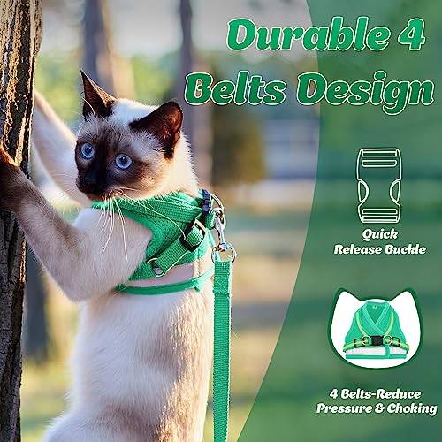 Supet Cat Harness and Leash Set - Soft Mesh Adjustable Cat Vest Harness with Reflective Strap for Walking Cat and Puppy Ra...